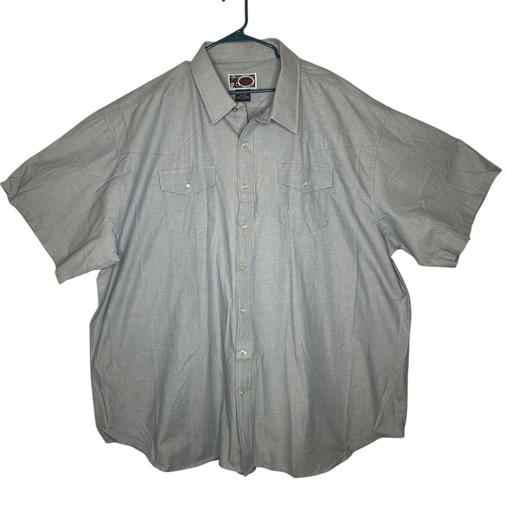 Williams Bay Trading Co NWT Men's Blue Short Sleeve Snap‎ Front Western Shirt 5X